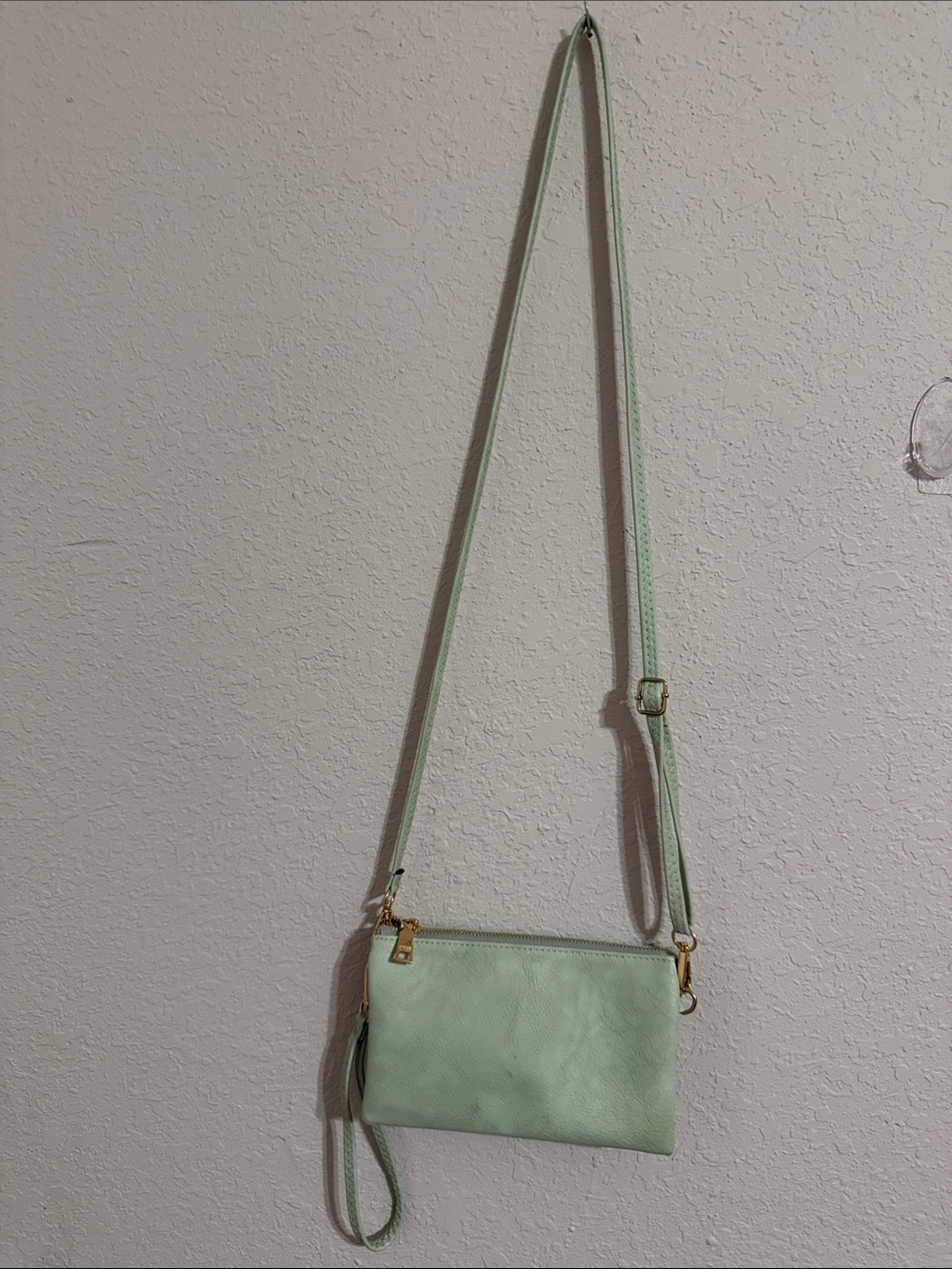 Mint Green Crossbody Wristlet - Unbranded